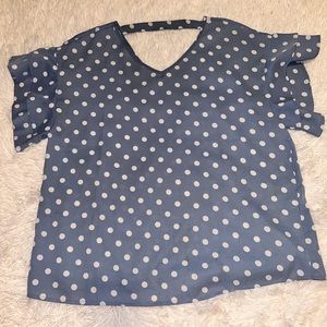 ⭐️5 for $25⭐️ blue and white polka dot blouse